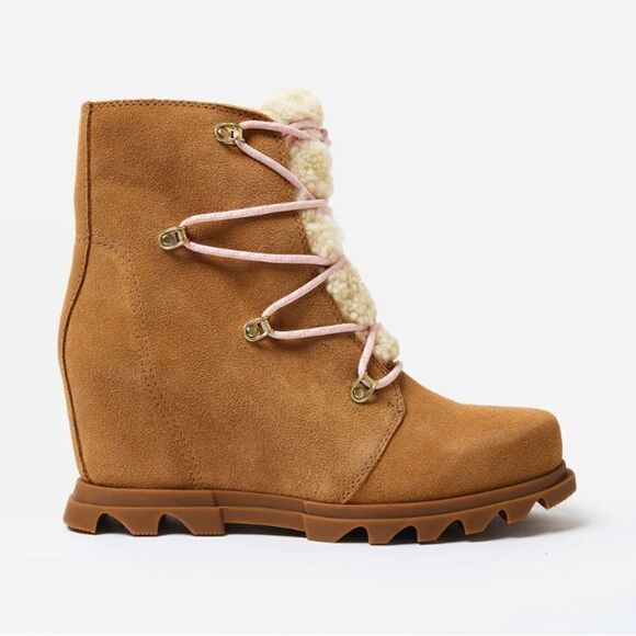 Sorel Joan Of Arctic Wedge Cozy Waterproof Suede Shearling Bootie 10 New in box - Picture 2 of 13